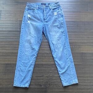 LUCKY BRAND High Rise Mom Jean Womens Sz 28 Light Wash Blue